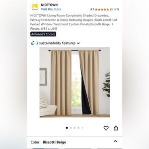 Elegant Beige Blackout Curtains